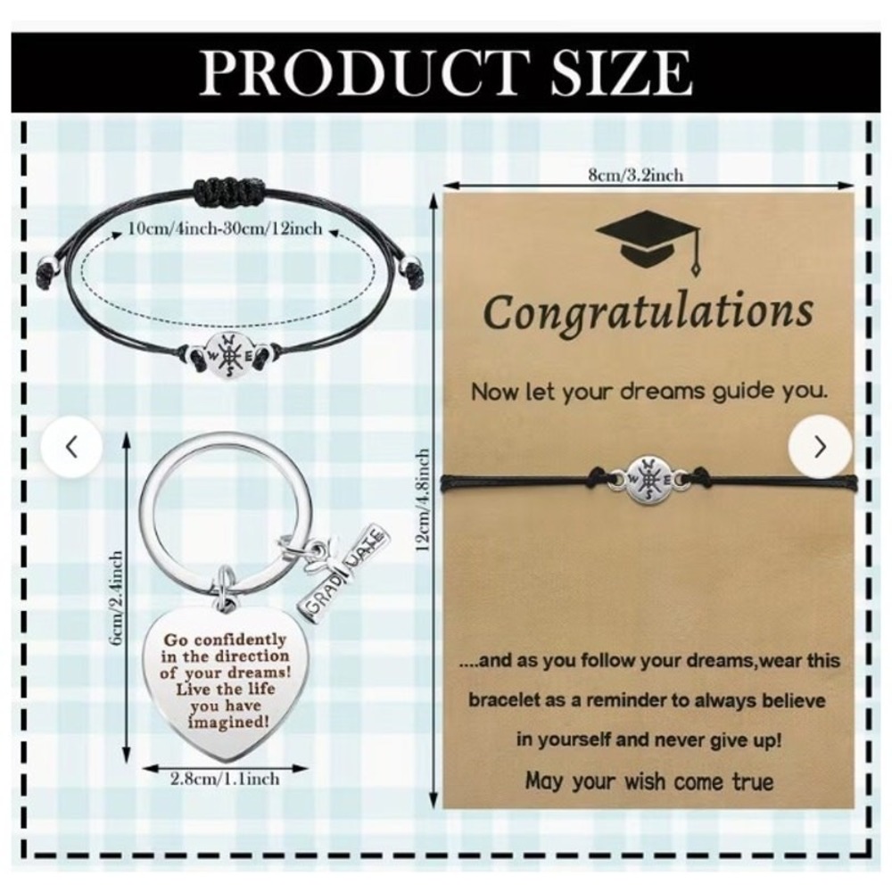Him / Her Graduation Bracelets & Keychains Graduation Gifts - Wish Bracelet - Picture 4 of 4